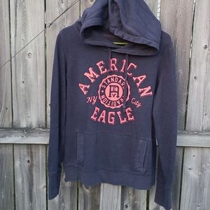 Hoodie Sweatshirt in Navy Blue & Coral Color